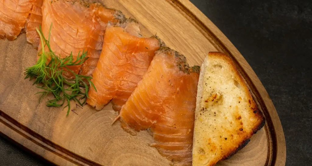 smoked salmon presentation